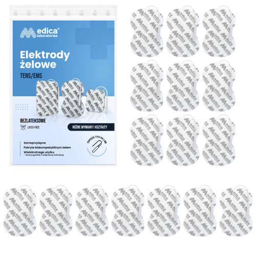 Elektroda żelowa PIN 90mm x 60mm ósemka 16szt.
