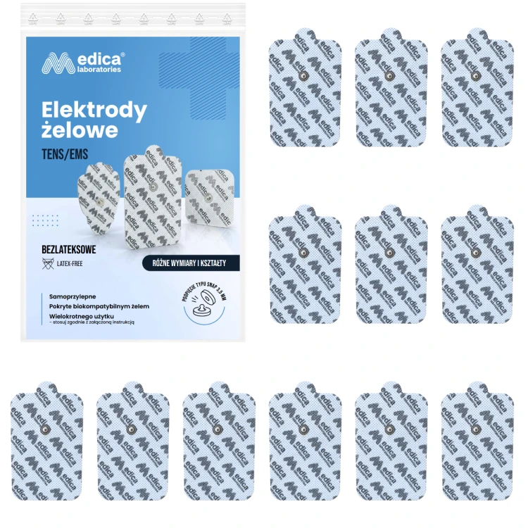 Elektroda żelowa SNAP 90mm x 60mm 12szt.