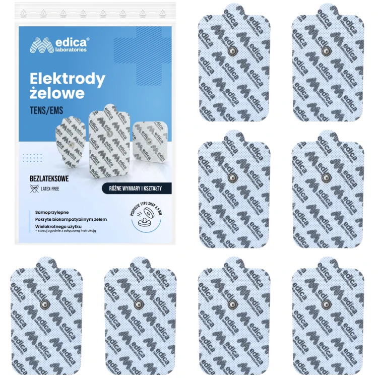 Elektroda żelowa SNAP 90mm x 60mm 8szt.